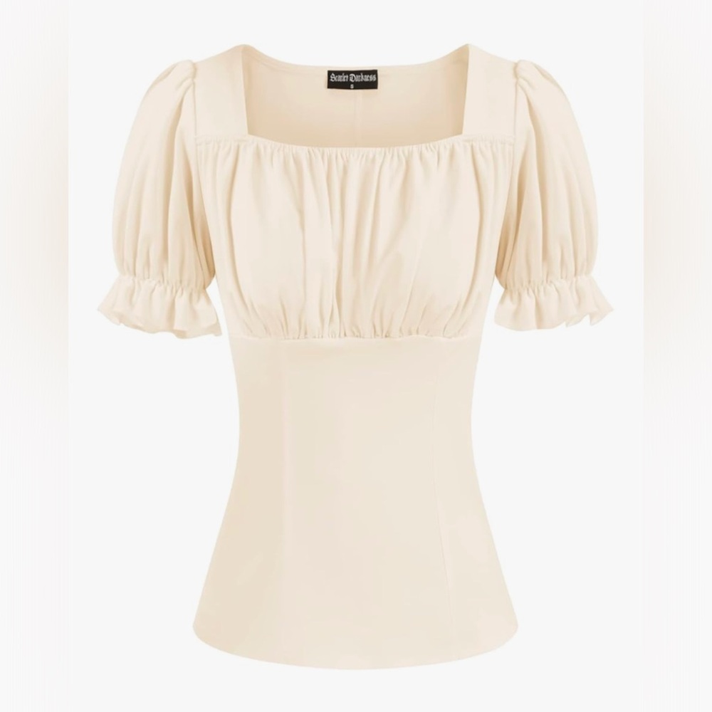 Victorian ruffle ruched top